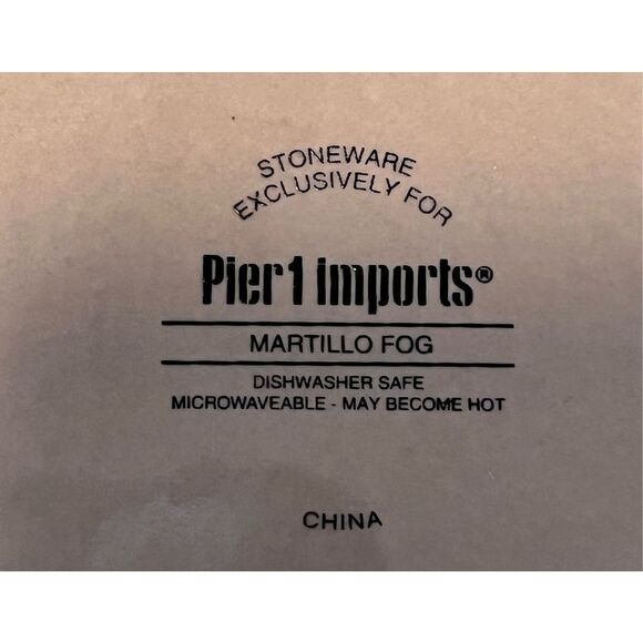 Pier 1 Martillo Fog Square 2 Dinner Plate & 2 Salad Plates NOS Set of 4 Disconti - Picture 6 of 10